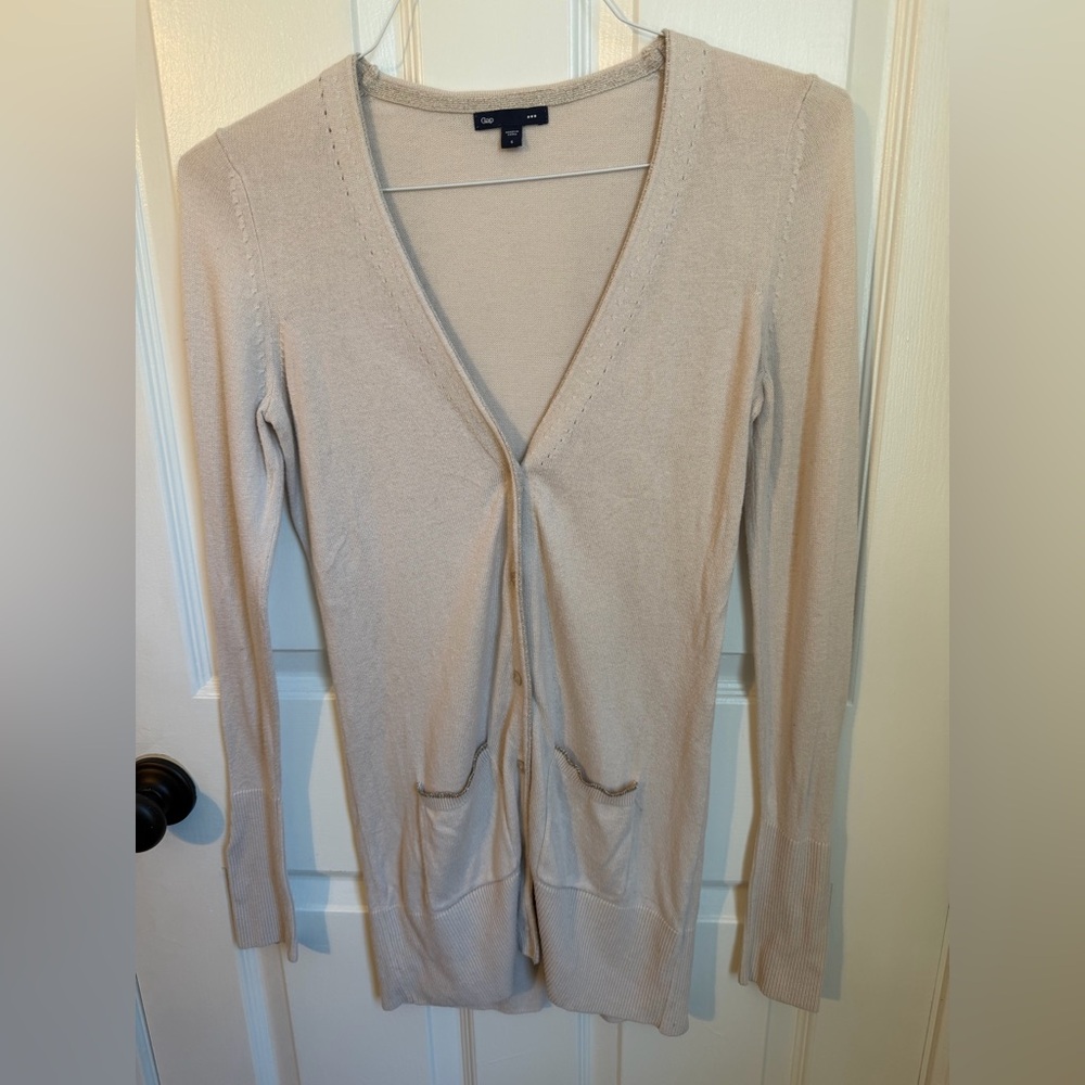 GAP Oatmeal Knit Cardigan Sweater Matching Sleeveless Tank top Small
